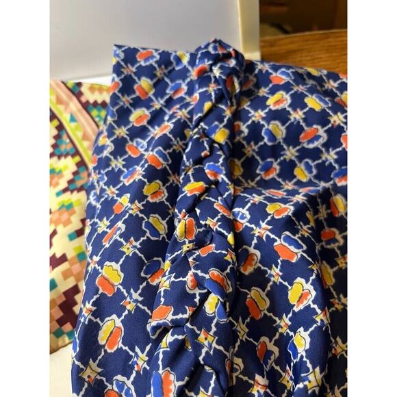 2 Vintage 70s Bandana Geometric Head Scarf Boho Hippy - Picture 3 of 4